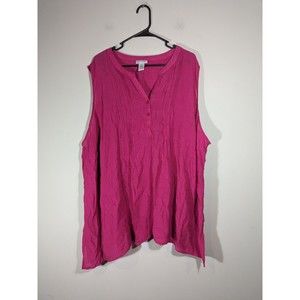 Catherines Pink Sleeveles Tunic Women Plus Size 5X - 34/36W